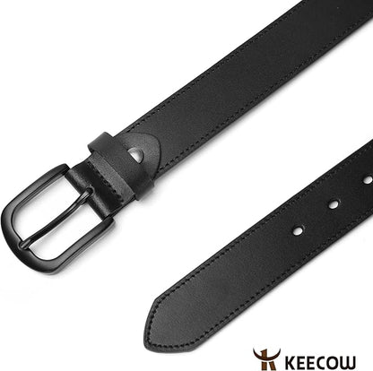 KEECOW Men's 100% Italian Cow Leather Belt Men With Anti-Scratch Buckle,Packed in a Box