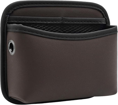 Car Seat Side Storage Pocket, Small Car Seat Organizers PU Leather Car Console Organizer Pocket Multifunctional Console Side Organizer Bag for Phone, Keys, Sunglass, Wallet (1Pack, Brown)