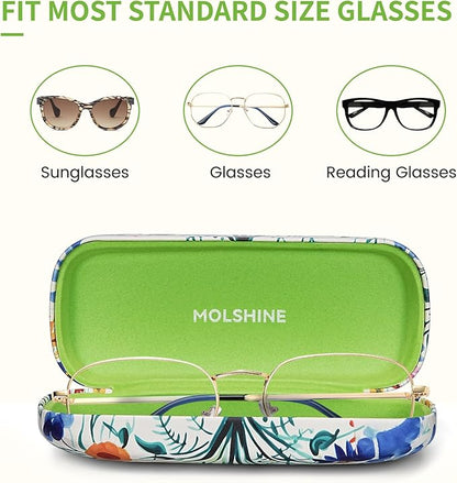 molshine Hard Shell Sunglasses Case, Classic Large Glasses Case for Women Men, Sunglass Eyeglasses