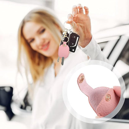 2Pcs Leather Car Key Cover Keychain Car Key Holder Leather Keychain Vintage Keys Fob Cover Stylish Keys Covers Caps Sleeve Broken Cars Loop Replacement Keychains Case Pouch Protector for Women Men