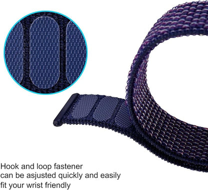 ANNEFIT Nylon Sport Loop Watch Bands, 2 Packs Quick Release Adjustable Strap 16mm 18mm 19mm 20mm 21mm 22mm 24mm