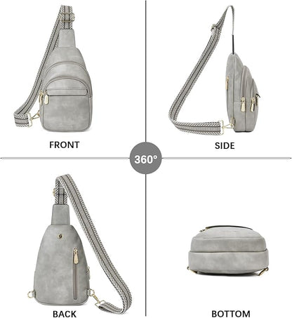 BOSTANTEN Small Sling Bag for Women Leather Crossbody Bags Fanny Pack Chest Bag for Travel