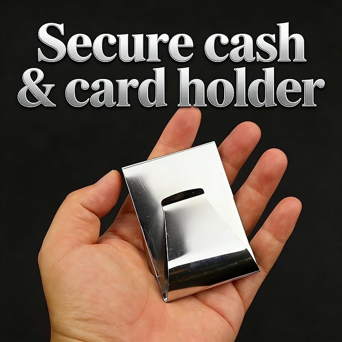 Stainless Steel Slim Clip Double Sided Wallet Money Clip,Credit Card Name Card Holder