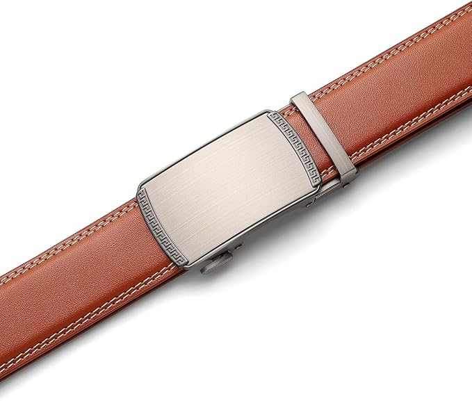 Founders & C Ratchet Belts for Men-Black/Brown Belt Leather 1 3/8" for Casual Dress-Micro Adjustable Belt