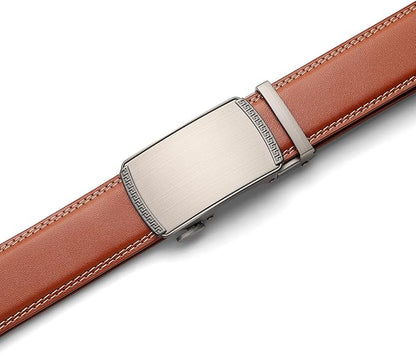 Founders & C Ratchet Belts for Men-Black/Brown Belt Leather 1 3/8" for Casual Dress-Micro Adjustable Belt