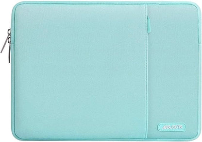 MOSISO Laptop Case 14 inch, 14 inch Laptop Sleeve Compatible with HP Lenovo Dell ASUS Acer, HP Stream, Dell Latitude, Lenovo IdeaPad, Polyester Vertical Computer Sleeve Bag with Pocket, Mint Blue