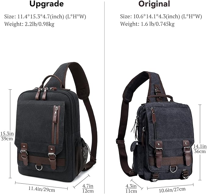 mygreen Canvas Cross Body Messenger Bag Shoulder Sling Backpack Travel Rucksack
