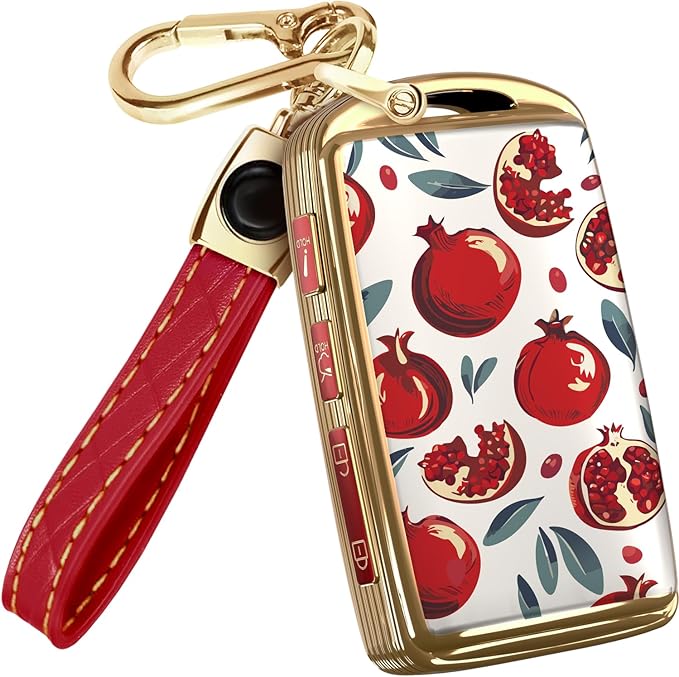 Lucrum Compatible with Mazda Key Fob Cover & Leather Keychain - TPU Case for 3, 6, CX-5 CX-9 CX-30 CX-50 CX-70 (2019-2025)
