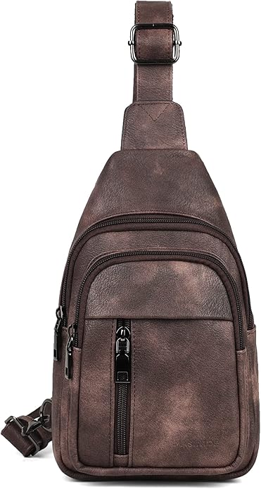 MASINTOR Sling Bag for Women - Crossbody Bags Fanny Pack with Vegan Leather - Adjustable Sling Backack for Travel