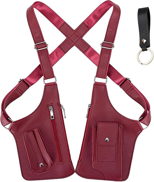 Premium Leather Shoulder Bag, Double Shoulder Armpit Bag, Anti-Theft Hidden Adjustable Strap Holste, Underarm Strap Wallet