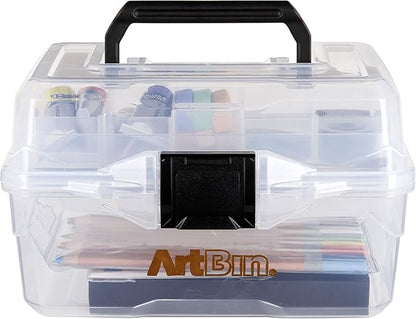 ArtBin 6890AG Small Project Box, Portable Art & Craft Organizer with Lift-Out Tray, [1] Plastic Storage Case, Clear (Pack of 6)