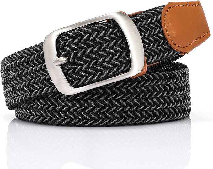 XZQTIVE Braided Belt Stretch Belt for Men and Women Multicolored Woven Golf Belt Elastic Jean Belts