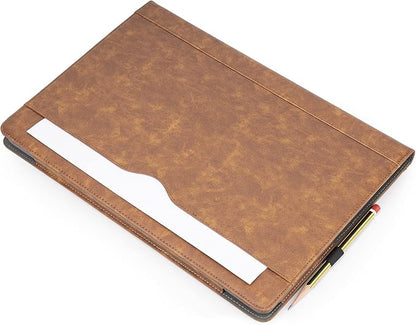 TYTX Laptop Case for MacBook Pro 16 Inch Leather Case 2021-2026 M5 A3428 A3429 M4 A3403 A3186 M3 A2991 M2 A2780 M1 A2485 Protective Folio Book Cover with Vents and Stand Function, Brown