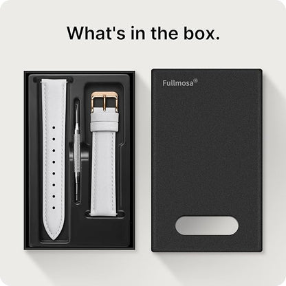 Fullmosa Watch Band, Quick Release Leather Watch Strap for Men Women, Replacement Bands Width 12mm 14mm 16mm 18mm 19mm 20mm 21mm 22mm 24mm