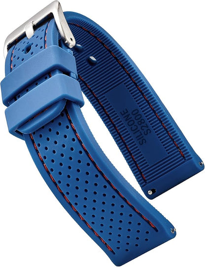ALPINE Sporty Premium Soft Silicone Adjustable Watch Band - Replacement Rubber Watch Bands for Women & Men - Waterproof Quick Release Watch Straps - Compatible with Regular & Smart Watch Bands