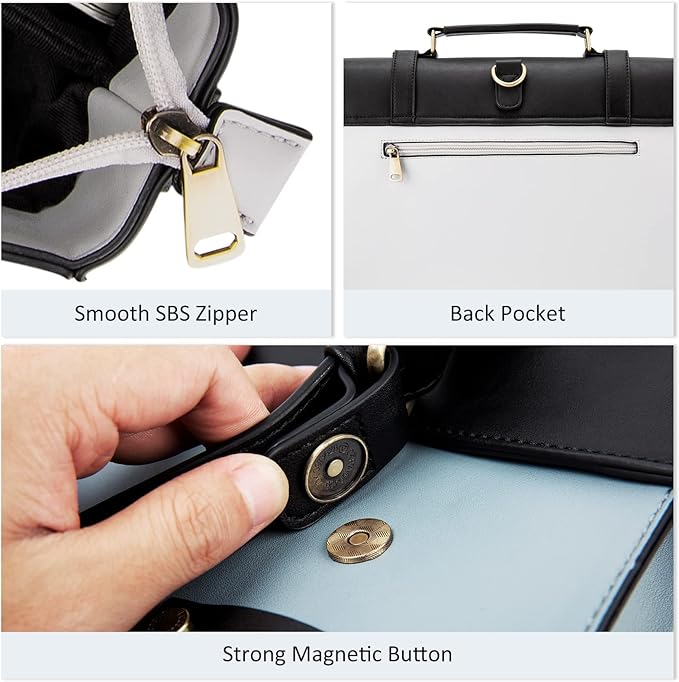ECOSUSI Laptop Bag for Women Vegan Leather Messenger Bag Fashion Briefcase Computer Satchel Bag