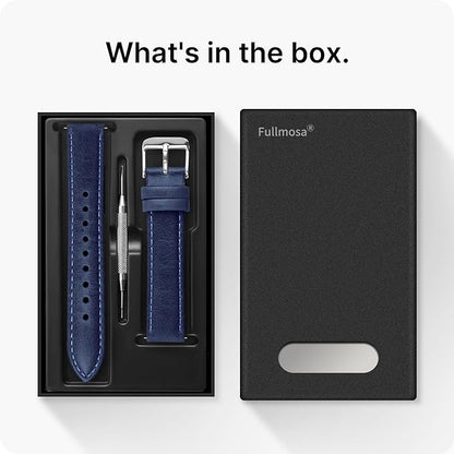 Fullmosa Watch Band, Quick Release Leather Watch Strap for Men Women, Replacement Bands Width 12mm 14mm 16mm 18mm 19mm 20mm 21mm 22mm 24mm