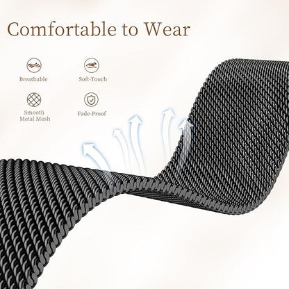 18mm 20mm Metal Band Compatible for Garmin Vivoactive 5/6/4S/3 Watch Bands, Soft Stainless Steel Mesh Strap for Garmin Venu 3S/Venu 2S/Sq Watch Band, Forerunner 55/245/255S/265S Watch Band Women Men