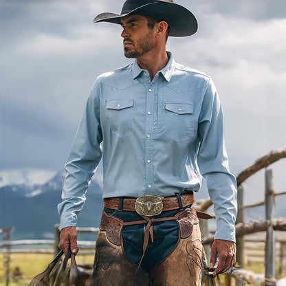 Cowboy Western Ratchet Belt for Men Women with Automatic Western Buckle, Ratchet Cowboy Leather Belt for Jeans Gifts