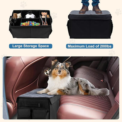 Dog Seat Extender for Dogs with Washable Pee Pads,Back Seat Extender for Dogs up to 120LBS,Large Dog Extender with Storage Car Organizer Gap Filler for Front or Back Seat