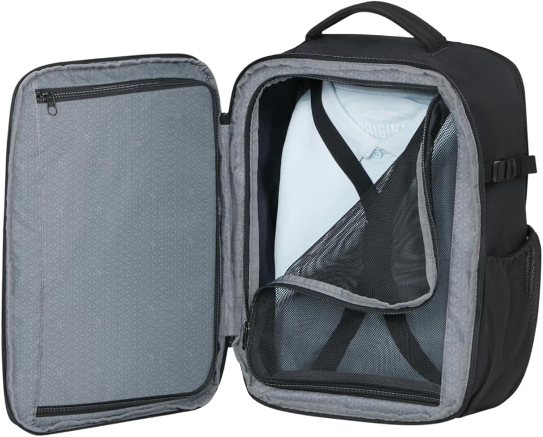 Samsonite Roader Cabin Backpack 40 x 30 x 20 cm Hand Luggage for Ryanair, Wizz Air & Vueling, Underseat Bag with Laptop Compartment 15.6 Inches, 26 L, 0.70 kg, Black (Deep Black)