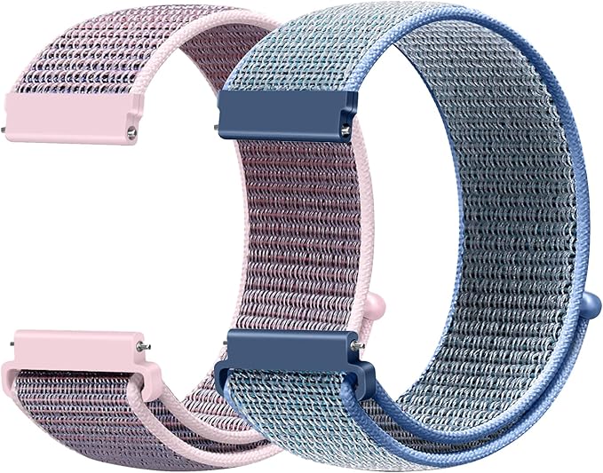 18mm Nylon Sport Quick Release Watch Bands Compatible with Garmin Venu 4 41mm/3S 41mm/Venu 2S/Vivoactive 4S/Vivomove 3S/Active S/Forerunner 265S(42mm)/255S/Fossil Women's Gen 6 42mm/5E 42mm Women Men