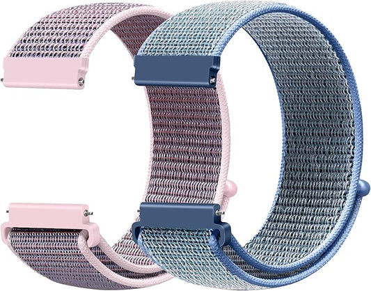 18mm Nylon Sport Quick Release Watch Bands Compatible with Garmin Venu 4 41mm/3S 41mm/Venu 2S/Vivoactive 4S/Vivomove 3S/Active S/Forerunner 265S(42mm)/255S/Fossil Women's Gen 6 42mm/5E 42mm Women Men