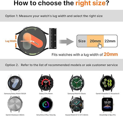 Fullmosa Magnetic Braided Watch Bands - 18mm 20mm 22mm Quick Release Watch Strap, Stretchy Nylon Solo Loop Compatible with Garmin Samsung Galaxy Amazfit for Men Women(20mm, Denim+Black)