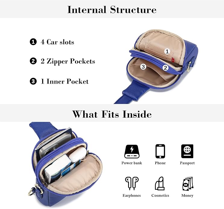 INICAT Small Sling Bag for Women Everyday & Travel Crossbody Bags Lightweight Cross Body Purses Vegan Leather