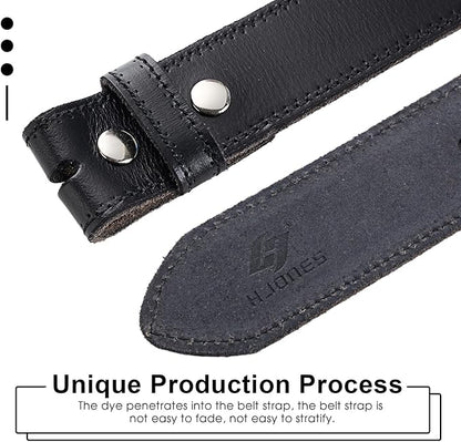 HJones Western Belts for Men without Buckle,Cowboy Belt Buckles for Men,1.5" Wide Genuine Leather Belt No Buckle