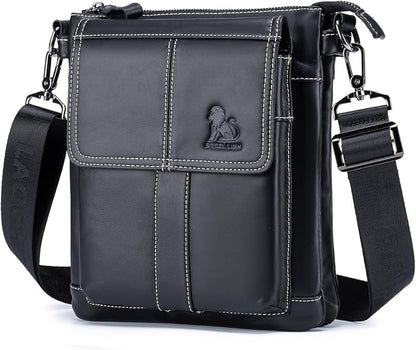 Men's Genuine Leather Crossbody Bag - Spacious & Functional & Durable Daily Use
