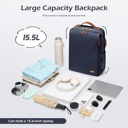 GOLF SUPAGS Stylish Laptop Backpack for Women Airline Approved Perfect for Work College and Travel Multi-Functional Casual Daypack Fits 15.6 Inch Notebook (Navy Blue)