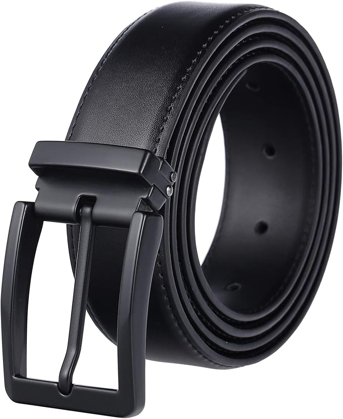 Men's Dress Belt Black Leather Belts for Jeans