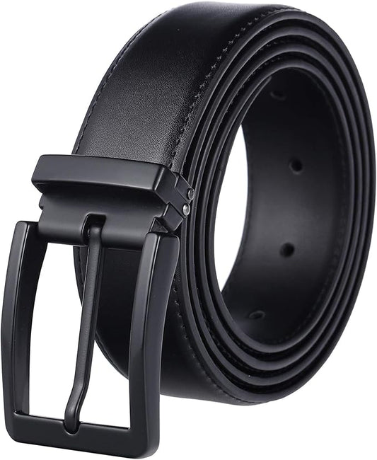 Men's Dress Belt Black Leather Belts for Jeans