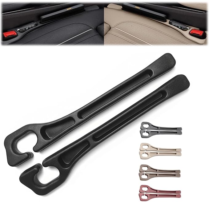 Car Seat Gap Filler Set of 2, Premium Interior Car Accessories, Multifunctional Car Storage Solution with Non-Slip Design, Fits Most Vehicles (Scarlet)