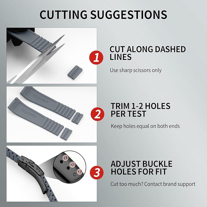 ULLCHRO Silicone Watch Band Quick Release Strap FKM Waterproof Watch Bands for Men 20mm 22mm Replacement Strap Sport Rubber Watchband