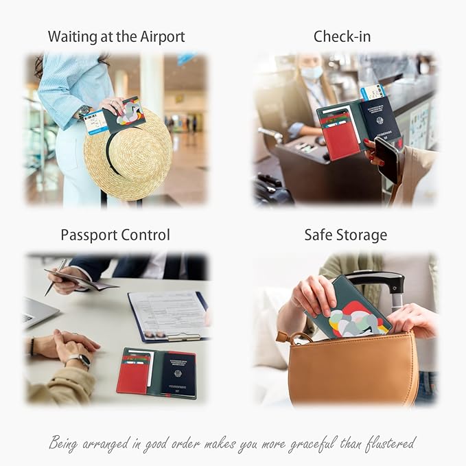 Lychii RFID-blocking Passport Cover, Ultra Slim PU Leather Passport Holder for Travel, Slots for Cards, 5.7" x 4.1"