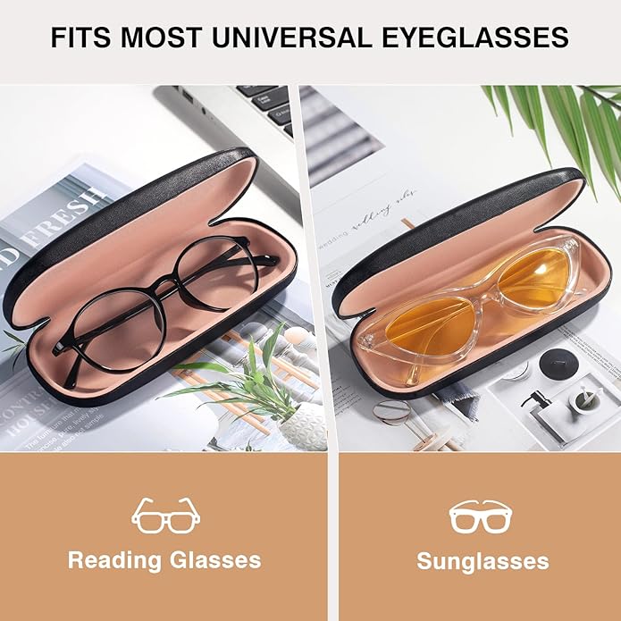 Marvolia Glasses Case Hard Shell - PU Leather Eyeglass Cases Eyeglasses Case for Sunglasses Eye Glasses Cases