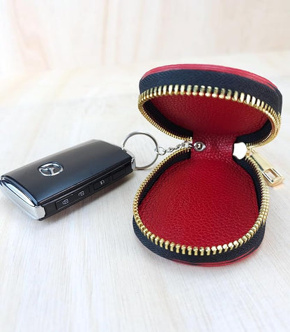 Universal Genuine Leather Car Key Fob Case – Premium Smart Key Holder for Remote Key Fobs