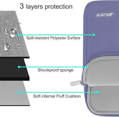 MOSISO Laptop Case 16 inch, 15-15.6 inch Laptop Sleeve Compatible with MacBook Pro 16 M5 M4 M3 M2 M1, HP Acer Dell Lenovo ASUS, Polyester Vertical Computer Sleeve Bag with Pocket, Lavender Gray