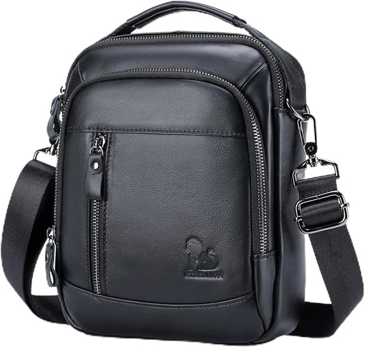 Premium Leather Men's Crossbody -Organized Storage & Durable,Stylish for Daily Carry