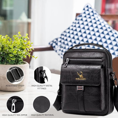 Zipper Buckle Leather Messenger Bag Crossbody Shoulder Bag Vintage Handle Bags | Zipper, Buckle, Leather, Vintage