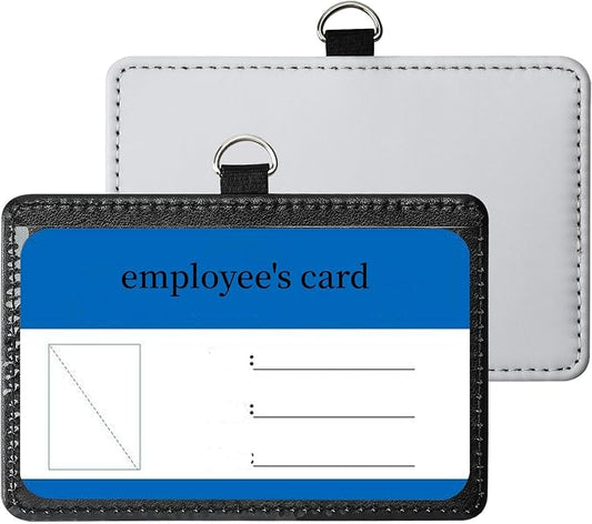 30 Pack Sublimation Blanks PU Leather ID Badge Holder Heat Transfer Print Horizontal ID Card Holders for Badges Buddy Waterproof Name Tag Holders Blank for Coach Office Employees Students