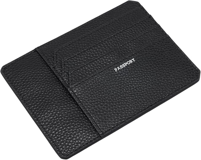 TARGAA Passport Holder, Slim Travel Wallet RFID Blocking Card Case Cover Passport Cover Protector passport sleeve Essentials with Credit Card Slots for Women/Men (Black)
