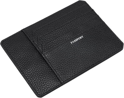TARGAA Passport Holder, Slim Travel Wallet RFID Blocking Card Case Cover Passport Cover Protector passport sleeve Essentials with Credit Card Slots for Women/Men (Black)