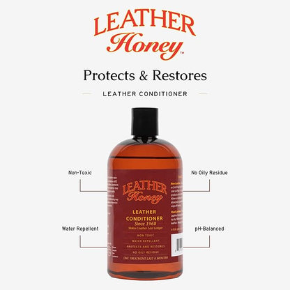 Leather Honey Best Leather Conditioner Since 1968. For Use on Leather Apparel, Furniture, Auto Interiors, Shoes, Bags and Accessories. Non-Toxic and Made in the USA!