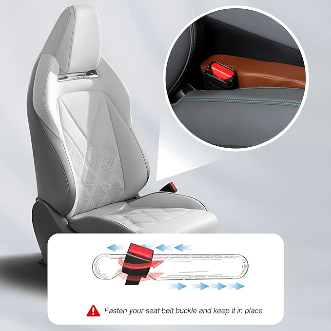 Mandark Car Seat Gap Filler, 2PCS Leather Vehicle Gap Stopper to Fill Between Seat and Console, Automotive Crevice Plug Blocker Accessories from Dropping, Universal for SUV, Sedan, Truck (Orange)