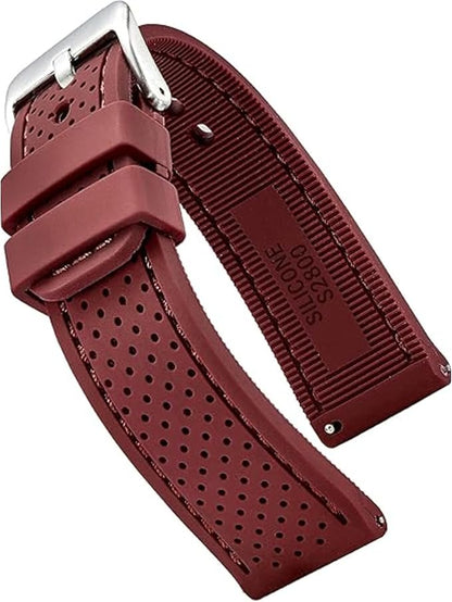 ALPINE Sporty Premium Soft Silicone Adjustable Watch Band - Replacement Rubber Watch Bands for Women & Men - Waterproof Quick Release Watch Straps - Compatible with Regular & Smart Watch Bands
