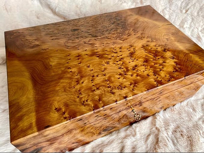 Hand Carved Wooden Multipurpose Keepsake Jewelry Decorative Art Box Storage Organizer (Large wood Box,Antique) (X-Large With Lock)
