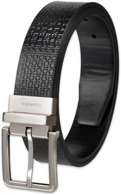 Calvin Klein Men’s Reversible Leather Belt - 2‑in‑1 Versatile Modern Style